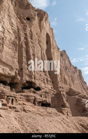 Buddhist cave temples in Bamiyan, Afghanistan Stock Photo