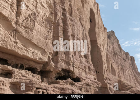 Buddhist cave temples in Bamiyan, Afghanistan Stock Photo