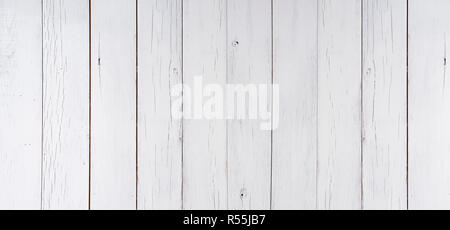Panoramic white wooden plank Stock Photo
