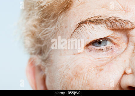 Close up of senior woman's eye Stock Photo