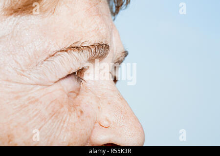 Close up of a senior woman's face Stock Photo