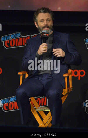 Michael Sheen attends New York Comic Con on October 6, 2018 in New York City. Stock Photo