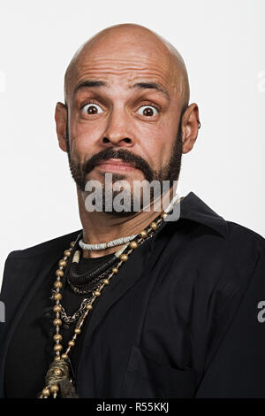 Bald man with necklace and goatee hi-res stock photography and images -  Alamy