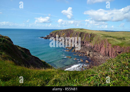 Coastal view on Caldey Island, near Tenby, Wales, UK Stock Photo