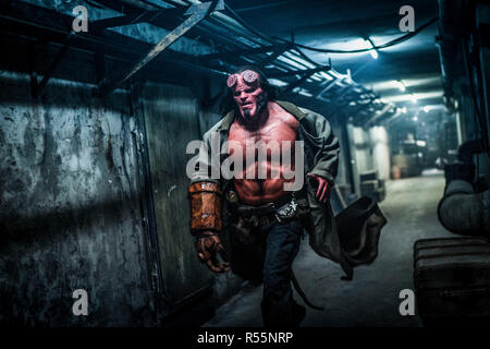RELEASE DATE: April 12, 2019 TITLE: Hellboy STUDIO: Summit Entertainment DIRECTOR: Neil Marshall PLOT: Based on the graphic novels by Mike Mignola, Hellboy, caught between the worlds of the supernatural and human, battles an ancient sorceress bent on revenge. STARRING: DAVID HARBOUR as Hellboy. (Credit Image: © Summit Entertainment/Entertainment Pictures) Stock Photo
