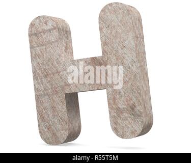 Conceptual old rusted metal capital letter -H, iron or steel industry piece isolated white background. Educative rusty material, aged vintage surface, Stock Photo