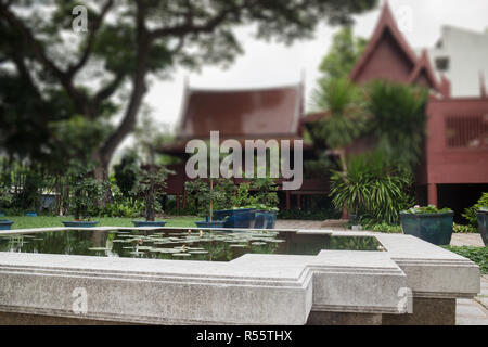 Lotus Pond In Front Of Traditional Garden Stock Photo