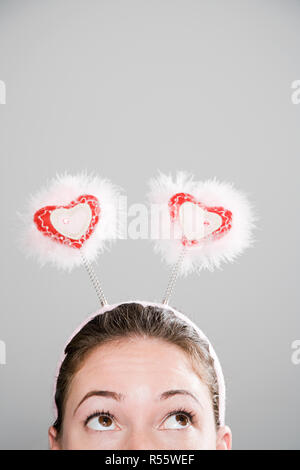 Woman wearing deely bopper Stock Photo - Alamy