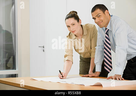 Two architects working Stock Photo