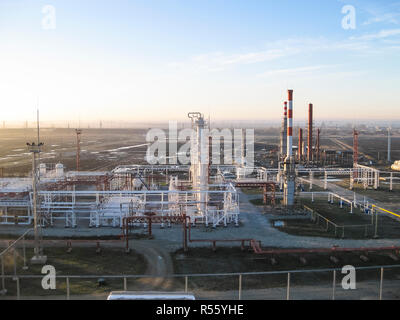 oil refinery. Equipment for primary oil refining Stock Photo