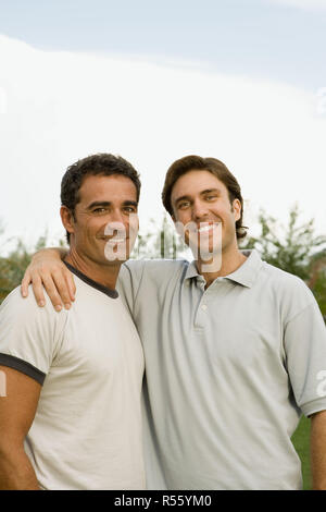 Two smiling men outdoors Stock Photo