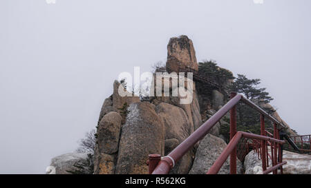 Hight mountain peak Ulsan Bawi. Seoraksan National Park. South Korea Stock Photo
