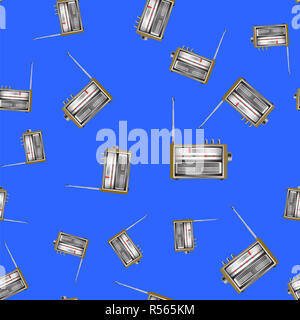 Retro Old Radio Icon Seamless Pattern Stock Photo