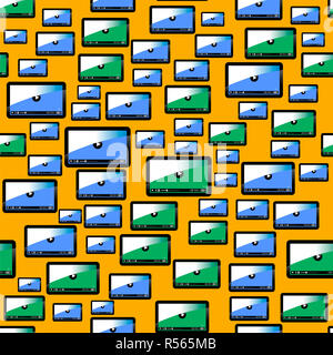 Video Player Seamless Pattern Stock Photo