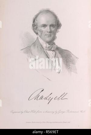 Sir Charles Lyell. Life, Letters and Journals of Sir C. Lyell. ... Ed. John Murray: London, 1881. Sir Charles Lyell (1797-1875). Scottish geologist. Portrait engraved by C.Holl from a drawing by George Richmond.  Image taken from Life, Letters and Journals of Sir C. Lyell. Edited by his sister-in-law, Mrs. Lyell, etc...  Originally published/produced in John Murray: London, 1881. . Source: 10854.g.10.(1) volume 1, frontispiece. Language: English. Stock Photo