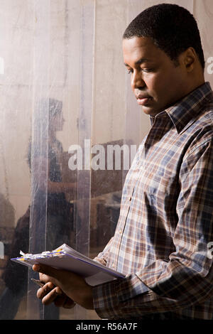 Man working in warehouse Stock Photo