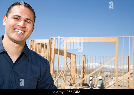 Portrait of a man on a construction site Stock Photo