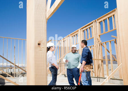 Builders taking a break Stock Photo