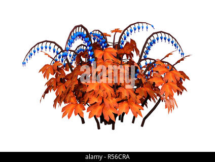 3D Rendering Lamprocapnos Flowers on White Stock Photo