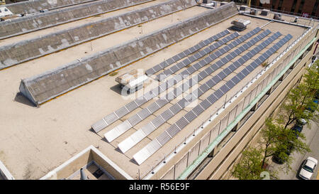 Solar panels on the Campus Center, MSOE University, Milwaukee School of Engineering, Milwaukee, WI, USA Stock Photo