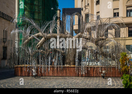 The Weeping Willow Holocaust monument which is located near Dohany Synagogue in Budapest, Hungary Stock Photo