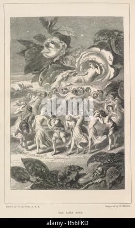 The fairy ring. Midsummer Eve: a fairy tale of love. London, 1848. The fairy ring.  Image taken from Midsummer Eve: a fairy tale of love.  Originally published/produced in London, 1848. . Source: 12620.c.29, 25. Language: English. Author: HALL, Anna Maria. Frost, W. E. Dalziel, G. Stock Photo