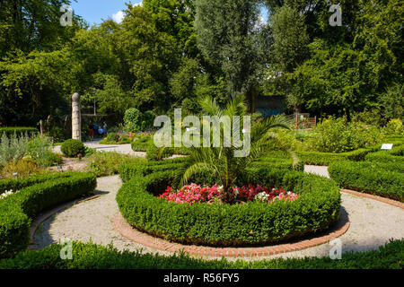 Herb garden at the Red Gate, Augsburg, Swabia, Bavaria, Germany Stock Photo