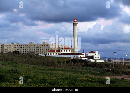 Ancient lighthouse. One of the several lighthouses of the portuguese coast. Stock Photo