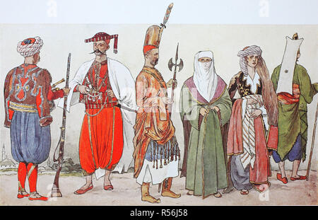 Fashion, historical clothes, folk costumes in Turkey from 1800