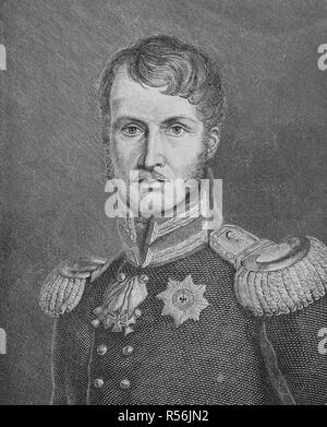 Portrait of Frederick William III, born 3 August 1770, death 7 June 1840, king of Prussia, 1830, woodcut, Germany Stock Photo