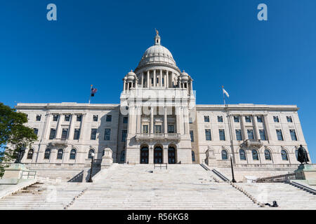 Facade of the Rhode Island State Capitol Building in Providence Stock Photo