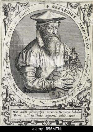 Geradus Mercator (1512-94). Flemish geographer and map-maker. Portrait ...