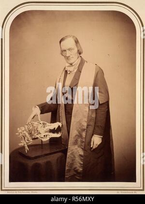 Professor Owen, F.R.S. Photographic Portraits of Living Celebrities execu. London, 1856-1859. Sir Richard Owen (1804-1892). Portrait. English Zoologist and Palaeontologist. He coined the term 'Dinosaur' ('terrible lizard').  Image taken from Photographic Portraits of Living Celebrities executed by Maull and Polyblank; with biographical notices by E. W. [and others]. Vol. 1.  Originally published/produced in London, 1856-1859. . Source: 10804.f.6, plate I. Language: English. Stock Photo