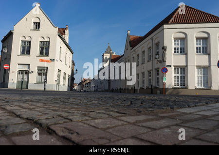 Bruges, Belgium - 18 February 2018: Smedenst street at Brugge, Bruges, Belgium Stock Photo