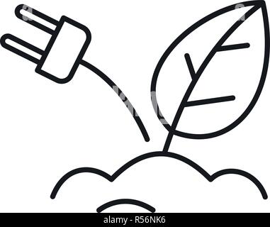 Eco plug energy icon. Outline illustration of eco plug energy vector icon for web design isolated on white background Stock Vector