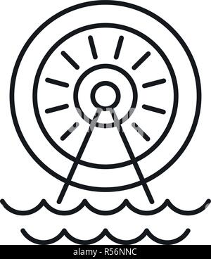 Water energy wheel icon. Outline illustration of water energy wheel vector icon for web design isolated on white background Stock Vector