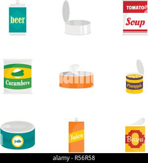 Can nutrition icon set. Flat set of 9 can nutrition vector icons for web design Stock Vector