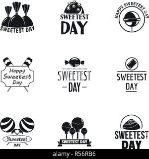 Sweetest day logo set. Simple set of 9 sweetest day vector logo for web design on white background Stock Vector