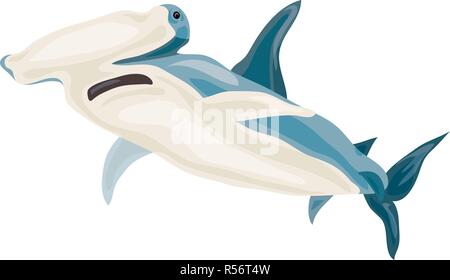 Hammerhead shark icon. Cartoon of hammerhead shark vector icon for web design isolated on white background Stock Vector
