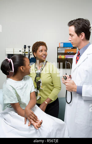 Doctor with mother and daughter Stock Photo