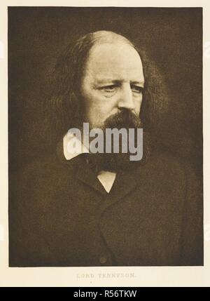 'Lord Tennyson.' Portrait of Alfred Tennyson, 1st Baron Tennyson, FRS (6 August 1809 â€“ 6 October 1892). English poet. Sun Artists. Original series. Edited by W. A. Boord. [Reproductions of photographs, with descriptive text.]. London : Kegan Paul & Co., 1889-91. Source: 1757.b.14. Author: CAMERON, JULIA MARGARET. Stock Photo