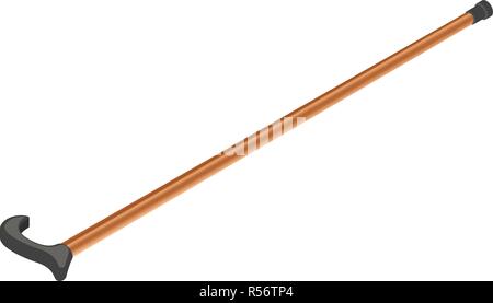 Wood walk stick icon set. Isometric set of wood walk stick vector icons for web design isolated on white background Stock Vector
