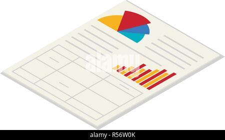 Office paper icon set. Isometric set of office paper vector icons for web design isolated on white background Stock Vector
