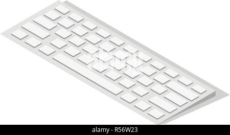Keyboard icon set. Isometric set of keyboard vector icons for web design isolated on white background Stock Vector