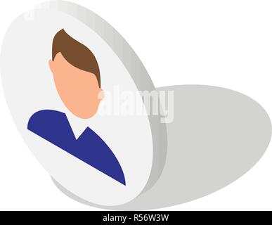 Man avatar icon set. Isometric set of man avatar vector icons for web design isolated on white background Stock Vector