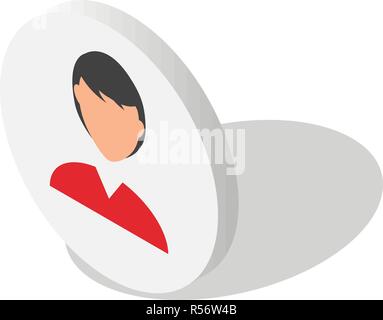 Woman avatar icon set. Isometric set of woman avatar vector icons for web design isolated on white background Stock Vector