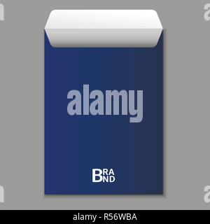 A4 blue envelope icon. Realistic illustration of a4 blue envelope vector icon for web design Stock Vector