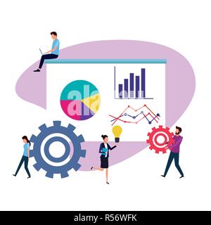 teamwork data chart Stock Vector