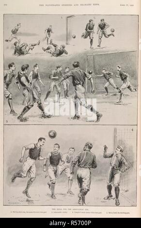 The final for the association cup. Everton v Aston Villa. The Illustrated Sporting and Dramatic News. April 17, 1897. The 1897 FA Cup Final was contested by Aston Villa and Everton at Crystal Palace. Aston Villa won 3â€“2. Source: The Illustrated Sporting and Dramatic News page 252. Stock Photo