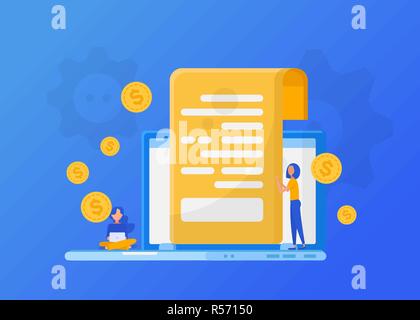 Online conclusion of the contract.Investing in a new project Stock Vector